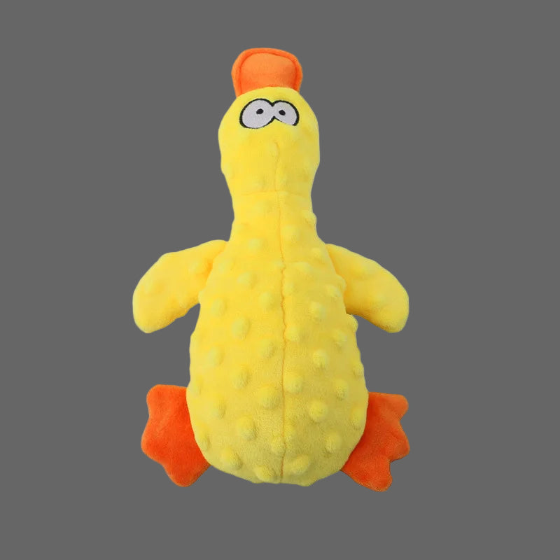 Squeaky Dog Toys Soft Duck Crinkle Plush Dog Chew Toys for Chewers Durable Interactive Dog Toys for Puppy Medium and Large Dogs