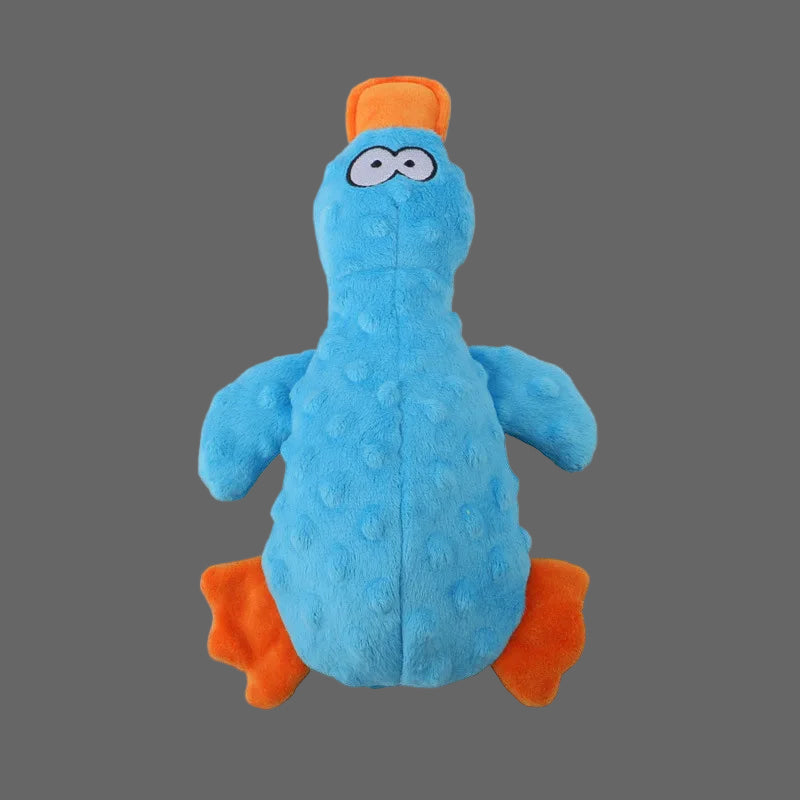Squeaky Dog Toys Soft Duck Crinkle Plush Dog Chew Toys for Chewers Durable Interactive Dog Toys for Puppy Medium and Large Dogs