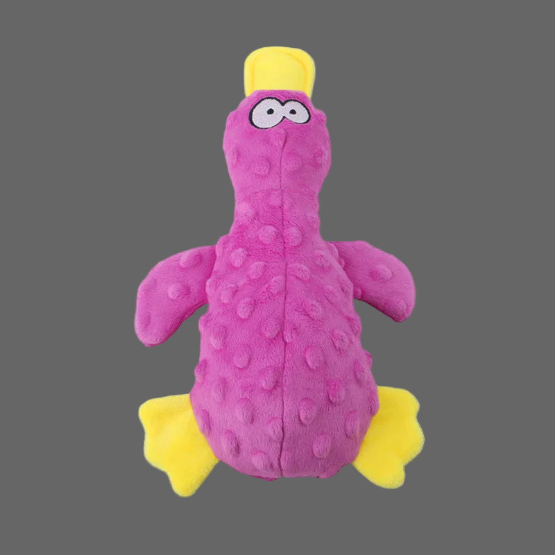 Squeaky Dog Toys Soft Duck Crinkle Plush Dog Chew Toys for Chewers Durable Interactive Dog Toys for Puppy Medium and Large Dogs