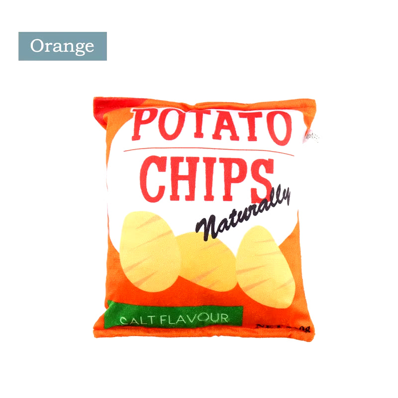 Funny Dog Toys Crisps Plush Filled Pets Squeaky Chew Toy Bite-Resistant Sounding Paper Toys for Small Medium Pets Supplies