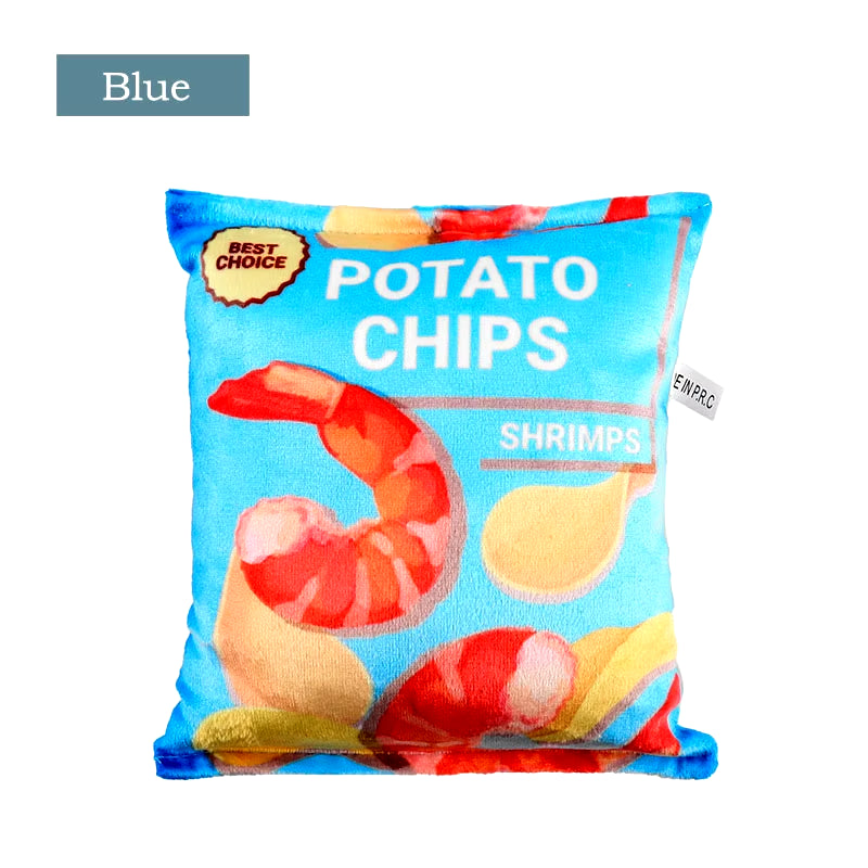 Funny Dog Toys Crisps Plush Filled Pets Squeaky Chew Toy Bite-Resistant Sounding Paper Toys for Small Medium Pets Supplies