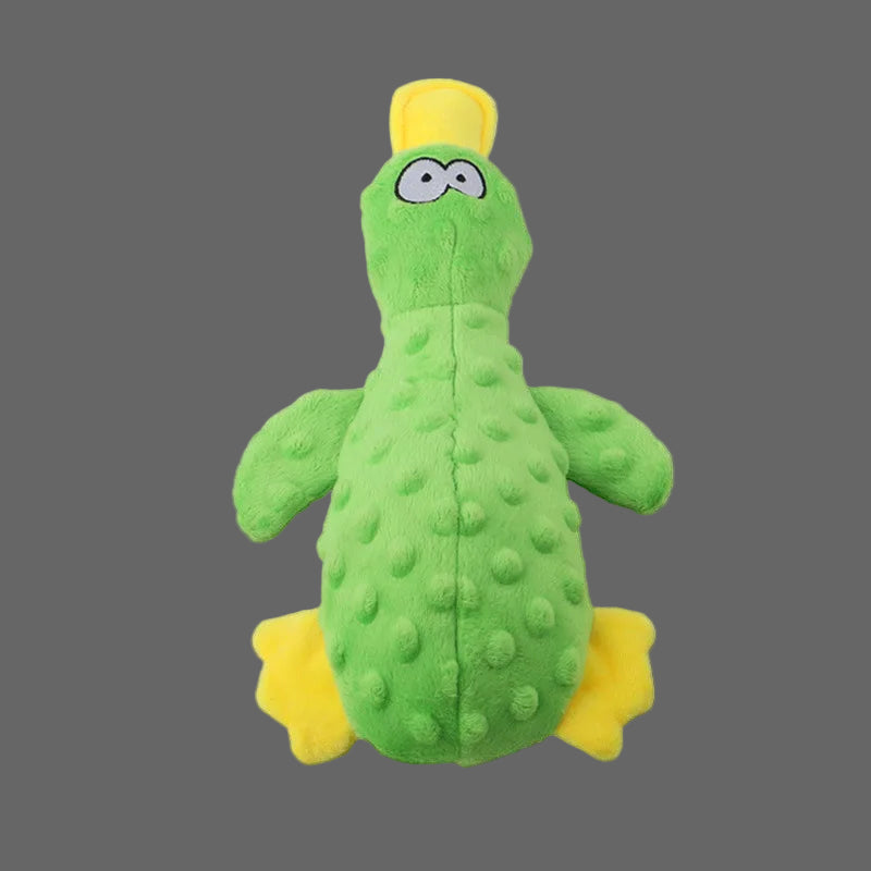 Squeaky Dog Toys Soft Duck Crinkle Plush Dog Chew Toys for Chewers Durable Interactive Dog Toys for Puppy Medium and Large Dogs